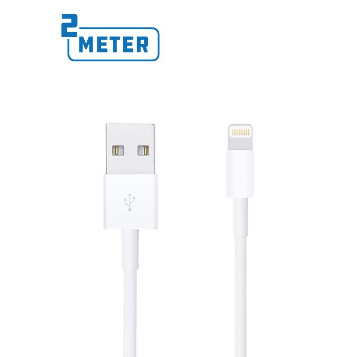 Opladningskabel 2m Hvid USB-A til Lightning