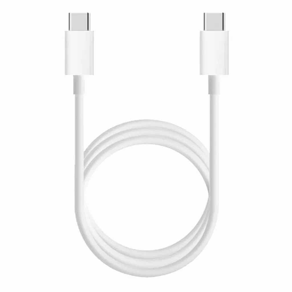 Opladningskabel 1m Hvid USB-C til USB-C Uden-Indpakning