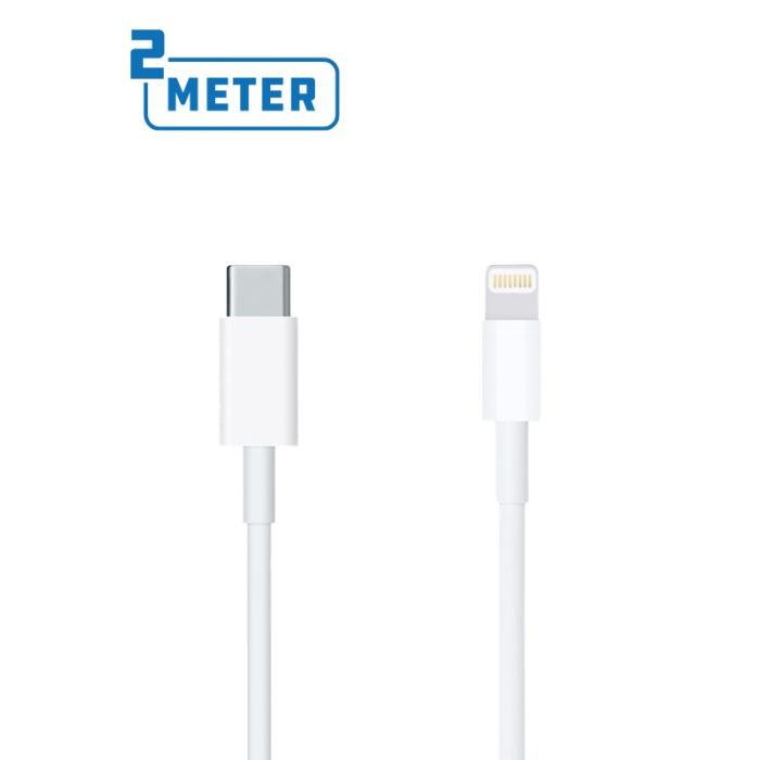 Opladningskabel 2m Hvid USB-C til Lightning