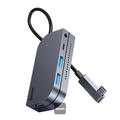 Multifunctional Type-C HUB Converter Space Grey - Baseus Bend Angle No.7