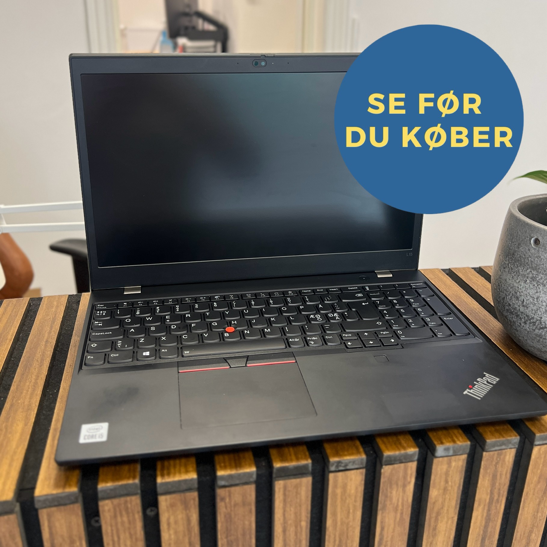 Lenovo Thinkpad L15 Gen. 1 Sort 250GB Brugt - Flot Stand